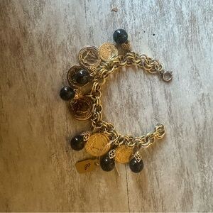 Gold and Black Charm Bracelet